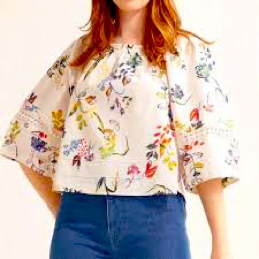 Tanya Taylor Stassi Floral Top size 10 Like New!